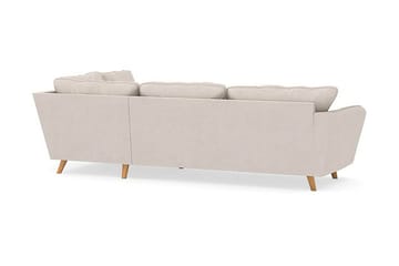 Trend Lyx 4-seters Høyrevendt L-formet Sjeselongsofa i Stoff - Beige - Møbler - Sofaer - Sofaer med sjeselong - 4 seters sofa med divan