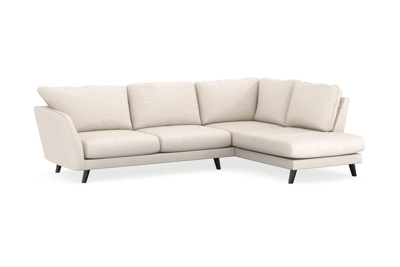 Trend Lyx 4-seters Høyrevendt L-formet Sjeselongsofa i Stoff - Beige - Møbler - Sofaer - Sofaer med sjeselong - 4 seters sofa med divan
