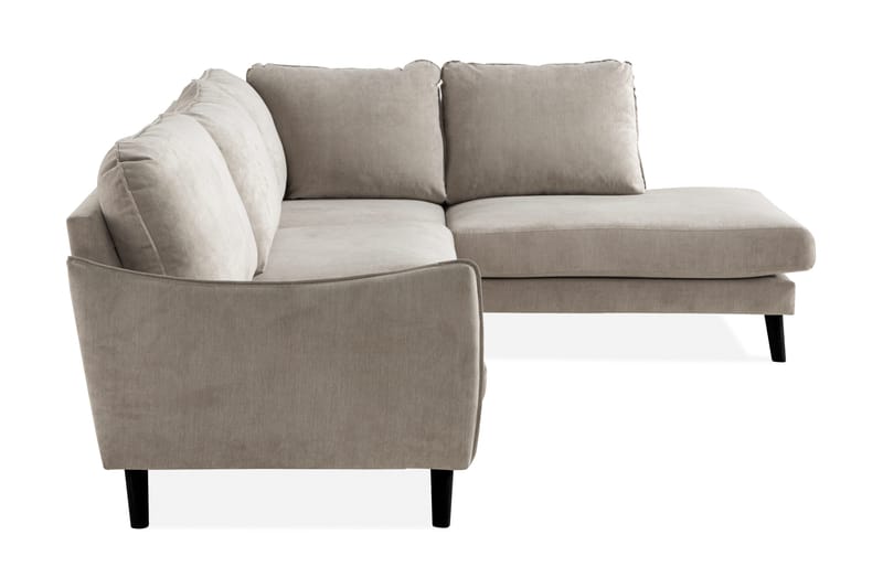 Trend Lyx 4-seters Høyrevendt L-formet Sjeselongsofa i Stoff - Beige - Møbler - Sofaer - Sofaer med sjeselong - 4 seters sofa med divan