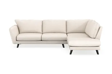 Trend Lyx 4-seters Høyrevendt L-formet Sjeselongsofa i Stoff - Beige - Møbler - Sofaer - Sofaer med sjeselong - 4 seters sofa med divan