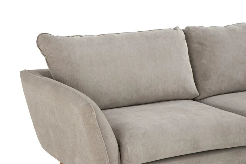 Trend Lyx 4-seters Høyrevendt L-formet Sjeselongsofa i Stoff - Beige - Møbler - Sofaer - Sofaer med sjeselong - 4 seters sofa med divan