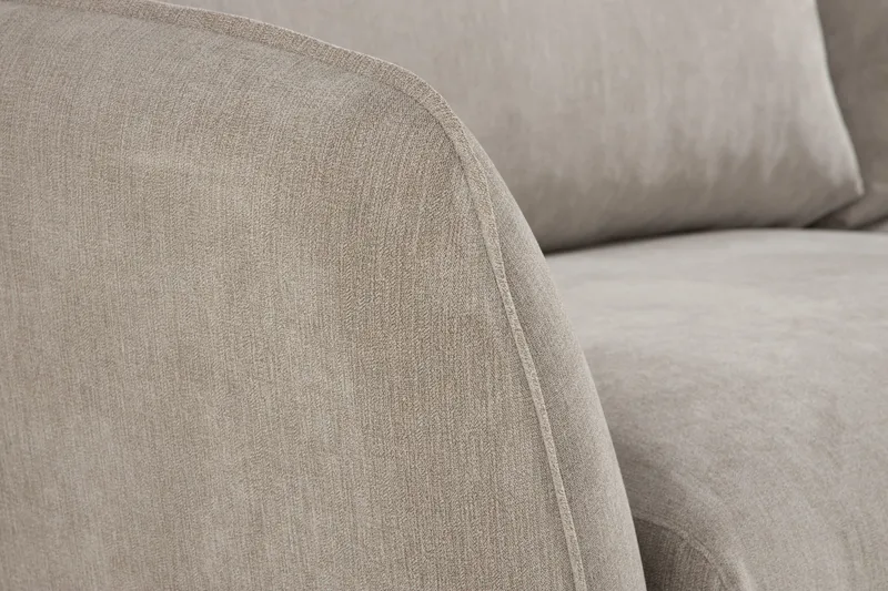 Trend Lyx 4-seters Høyrevendt L-formet Sjeselongsofa i Stoff - Beige - Møbler - Sofaer - Sofaer med sjeselong - 4 seters sofa med divan