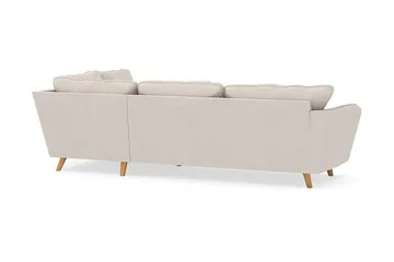 Trend Lyx 4-seters Høyrevendt L-formet Sjeselongsofa i Stoff - Beige - Møbler - Sofaer - Sofaer med sjeselong - 4 seters sofa med divan