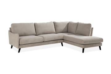 Trend Lyx 4-seters Høyrevendt L-formet Sjeselongsofa i Stoff - Beige - Møbler - Sofaer - Sofaer med sjeselong - 4 seters sofa med divan