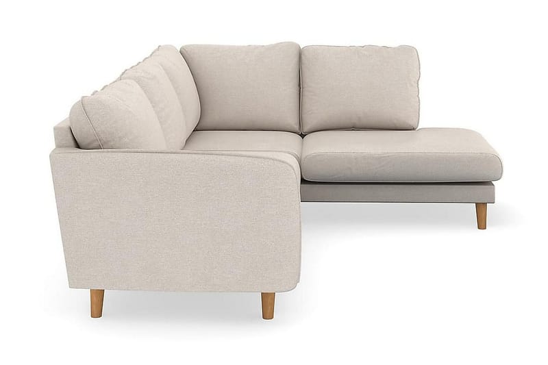 Trend Lyx 4-seters Høyrevendt L-formet Sjeselongsofa i Stoff - Beige - Møbler - Sofaer - Sofaer med sjeselong - 4 seters sofa med divan