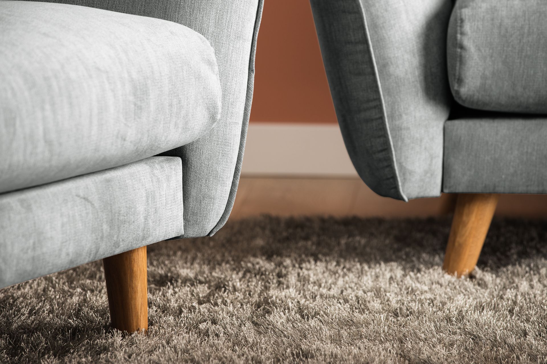 Trend Lyx 4-seters Høyrevendt L-formet Sjeselongsofa i Stoff - Grå - Møbler - Sofaer - Sofaer med sjeselong - 4 seters sofa med divan