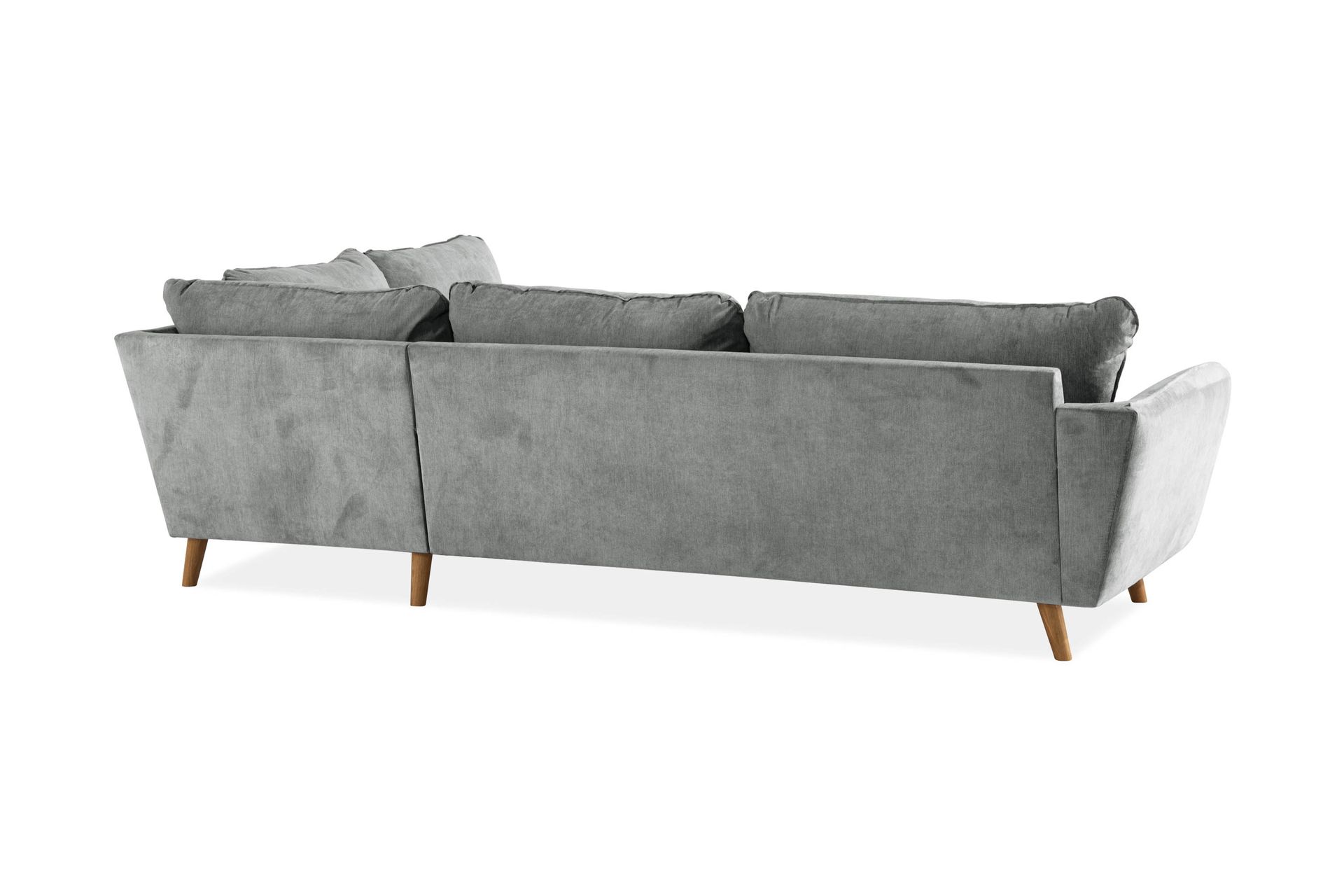Trend Lyx 4-seters Høyrevendt L-formet Sjeselongsofa i Stoff - Grå - Møbler - Sofaer - Sofaer med sjeselong - 4 seters sofa med divan