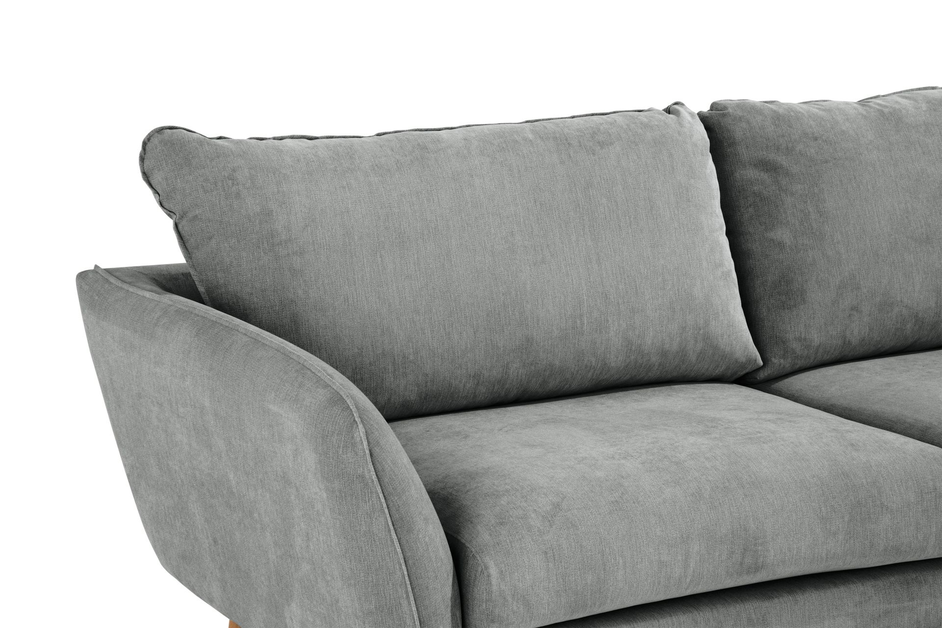 Trend Lyx 4-seters Høyrevendt L-formet Sjeselongsofa i Stoff - Grå - Møbler - Sofaer - Sofaer med sjeselong - 4 seters sofa med divan