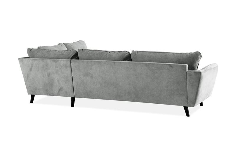 Trend Lyx 4-seters Høyrevendt L-formet Sjeselongsofa i Stoff - Grå - Møbler - Sofaer - Sofaer med sjeselong - 4 seters sofa med divan