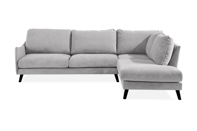 Trend Lyx 4-seters Høyrevendt L-formet Sjeselongsofa i Stoff - Lys grå - Møbler - Sofaer - Sofaer med sjeselong - 4 seters sofa med divan