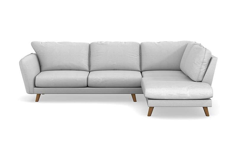 Trend Lyx 4-seters Høyrevendt L-formet Sjeselongsofa i Stoff - Lys grå - Møbler - Sofaer - Sofaer med sjeselong - 4 seters sofa med divan