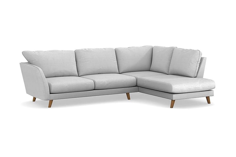 Trend Lyx 4-seters Høyrevendt L-formet Sjeselongsofa i Stoff - Lys grå - Møbler - Sofaer - Sofaer med sjeselong - 4 seters sofa med divan