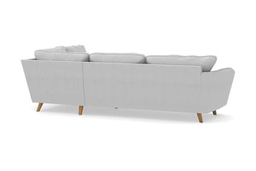 Trend Lyx 4-seters Høyrevendt L-formet Sjeselongsofa i Stoff - Lys grå - Møbler - Sofaer - Sofaer med sjeselong - 4 seters sofa med divan