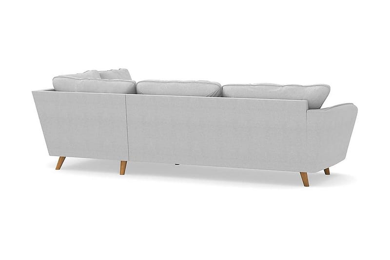 Trend Lyx 4-seters Høyrevendt L-formet Sjeselongsofa i Stoff - Lys grå - Møbler - Sofaer - Sofaer med sjeselong - 4 seters sofa med divan