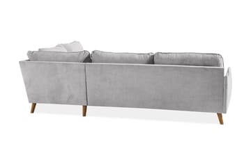 Trend Lyx 4-seters Høyrevendt L-formet Sjeselongsofa i Stoff - Lys grå - Møbler - Sofaer - Sofaer med sjeselong - 4 seters sofa med divan