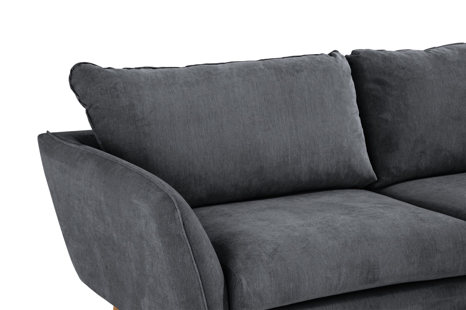 Trend Lyx 4-seters Høyrevendt L-formet Sjeselongsofa i Stoff - Mørk grå - Møbler - Sofaer - Sofaer med sjeselong - 4 seters sofa med divan