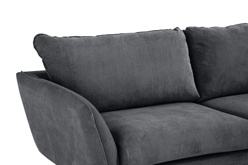 Trend Lyx 4-seters Høyrevendt L-formet Sjeselongsofa i Stoff - Mørk grå - Møbler - Sofaer - Sofaer med sjeselong - 4 seters sofa med divan