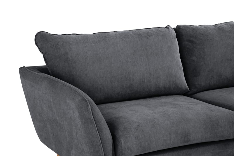 Trend Lyx 4-seters Høyrevendt L-formet Sjeselongsofa i Stoff - Mørk grå - Møbler - Sofaer - Sofaer med sjeselong - 4 seters sofa med divan