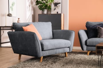Trend Lyx 4-seters Høyrevendt L-formet Sjeselongsofa i Stoff - Mørk grå - Møbler - Sofaer - Sofaer med sjeselong - 4 seters sofa med divan