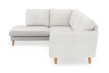 Trend Lyx 4-seters Venstrevendt L-formet Sjeselongsofa i Bouclé - Hvit - Møbler - Sofaer - Sofaer med sjeselong - 4 seters sofa med divan