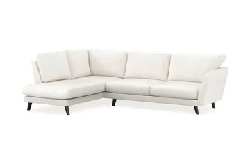 Trend Lyx 4-seters Venstrevendt L-formet Sjeselongsofa i Bouclé - Hvit - Møbler - Sofaer - Sofaer med sjeselong - 4 seters sofa med divan