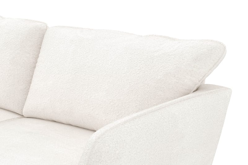 Trend Lyx 4-seters Venstrevendt L-formet Sjeselongsofa i Bouclé - Hvit - Møbler - Sofaer - Sofaer med sjeselong - 4 seters sofa med divan