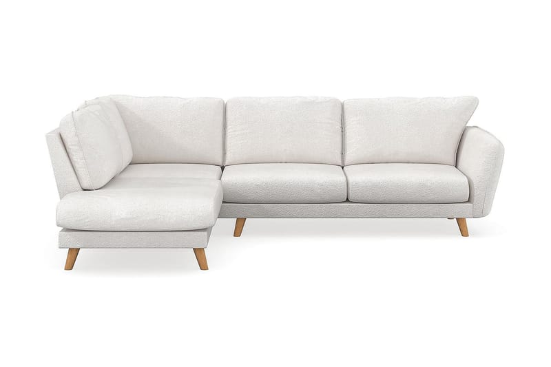 Trend Lyx 4-seters Venstrevendt L-formet Sjeselongsofa i Bouclé - Hvit - Møbler - Sofaer - Sofaer med sjeselong - 4 seters sofa med divan