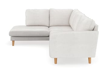 Trend Lyx 4-seters Venstrevendt L-formet Sjeselongsofa i Bouclé - Hvit - Møbler - Sofaer - Sofaer med sjeselong - 4 seters sofa med divan