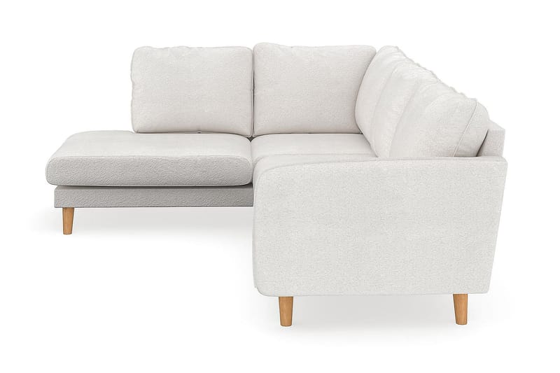 Trend Lyx 4-seters Venstrevendt L-formet Sjeselongsofa i Bouclé - Hvit - Møbler - Sofaer - Sofaer med sjeselong - 4 seters sofa med divan