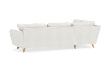 Trend Lyx 4-seters Venstrevendt L-formet Sjeselongsofa i Bouclé - Hvit - Møbler - Sofaer - Sofaer med sjeselong - 4 seters sofa med divan