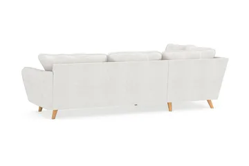 Trend Lyx 4-seters Venstrevendt L-formet Sjeselongsofa i Bouclé - Hvit - Møbler - Sofaer - Sofaer med sjeselong - 4 seters sofa med divan