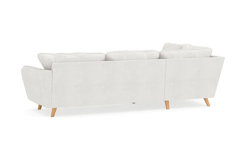 Trend Lyx 4-seters Venstrevendt L-formet Sjeselongsofa i Bouclé - Hvit - Møbler - Sofaer - Sofaer med sjeselong - 4 seters sofa med divan