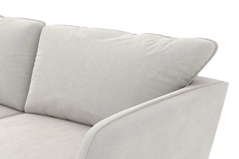 Trend Lyx 4-seters Venstrevendt L-formet Sjeselongsofa i Fløyel - Kremhvit - Møbler - Sofaer - Sofaer med sjeselong - 4 seters sofa med divan