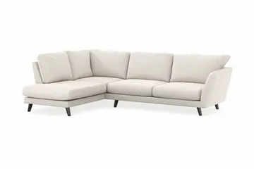 Trend Lyx 4-seters Venstrevendt L-formet Sjeselongsofa i Fløyel - Kremhvit - Møbler - Sofaer - Sofaer med sjeselong - 4 seters sofa med divan