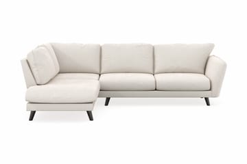 Trend Lyx 4-seters Venstrevendt L-formet Sjeselongsofa i Fløyel - Kremhvit - Møbler - Sofaer - Sofaer med sjeselong - 4 seters sofa med divan