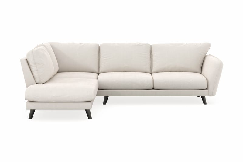 Trend Lyx 4-seters Venstrevendt L-formet Sjeselongsofa i Fløyel - Kremhvit - Møbler - Sofaer - Sofaer med sjeselong - 4 seters sofa med divan