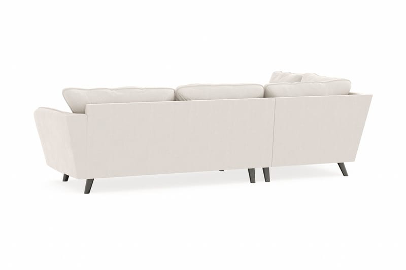 Trend Lyx 4-seters Venstrevendt L-formet Sjeselongsofa i Fløyel - Kremhvit - Møbler - Sofaer - Sofaer med sjeselong - 4 seters sofa med divan