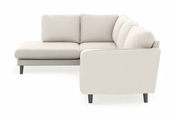 Trend Lyx 4-seters Venstrevendt L-formet Sjeselongsofa i Fløyel - Kremhvit - Møbler - Sofaer - Sofaer med sjeselong - 4 seters sofa med divan