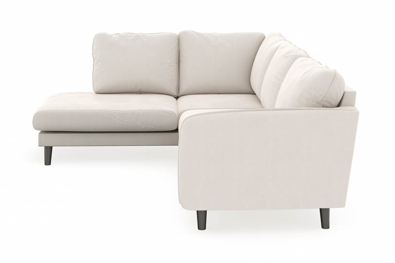 Trend Lyx 4-seters Venstrevendt L-formet Sjeselongsofa i Fløyel - Kremhvit - Møbler - Sofaer - Sofaer med sjeselong - 4 seters sofa med divan