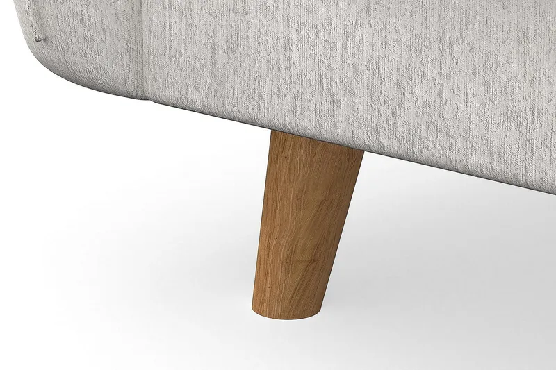 Trend Lyx 4-seters Venstrevendt L-formet Sjeselongsofa i Fløyel - Kremhvit - Møbler - Sofaer - Sofaer med sjeselong - 4 seters sofa med divan