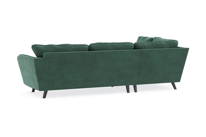 Trend Lyx 4-seters Venstrevendt L-formet Sjeselongsofa i Fløyel - Mørkegrønn - Møbler - Sofaer - Sofaer med sjeselong - 4 seters sofa med divan