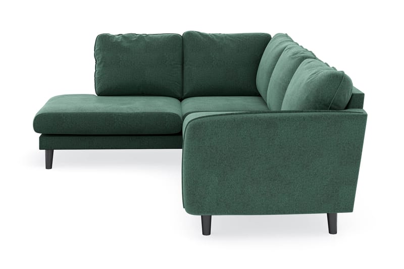 Trend Lyx 4-seters Venstrevendt L-formet Sjeselongsofa i Fløyel - Mørkegrønn - Møbler - Sofaer - Sofaer med sjeselong - 4 seters sofa med divan