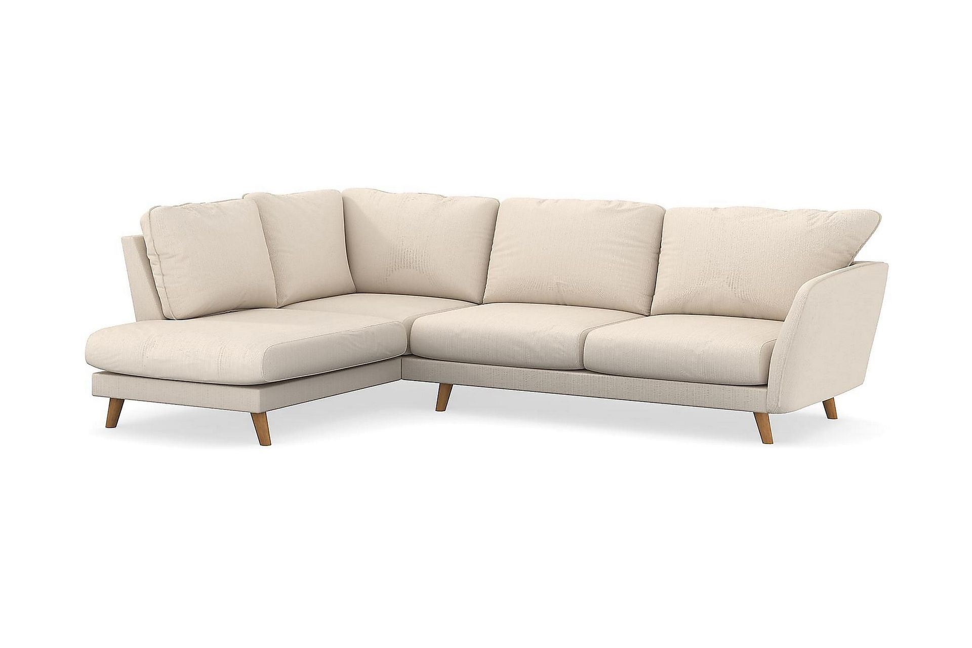 Trend Lyx 4-seters Venstrevendt L-formet Sjeselongsofa i Manchester - Beige - Møbler - Sofaer - Sofaer med sjeselong - 4 seters sofa med divan