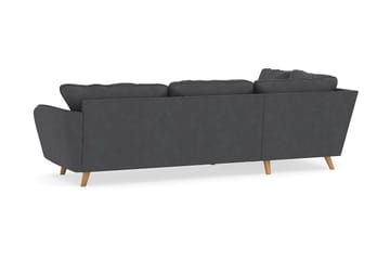 Trend Lyx 4-seters Venstrevendt L-formet Sjeselongsofa i Manchester - Mørk grå - Møbler - Sofaer - Sofaer med sjeselong - 4 seters sofa med divan