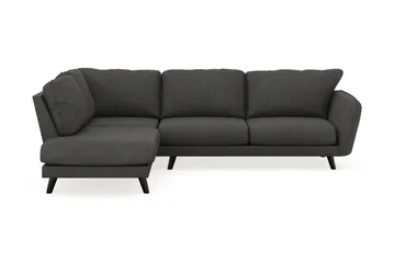 Trend Lyx 4-seters Venstrevendt L-formet Sjeselongsofa i Manchester - Mørk grå - Møbler - Sofaer - Sofaer med sjeselong - 4 seters sofa med divan