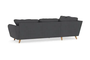 Trend Lyx 4-seters Venstrevendt L-formet Sjeselongsofa i Manchester - Mørk grå - Møbler - Sofaer - Sofaer med sjeselong - 4 seters sofa med divan