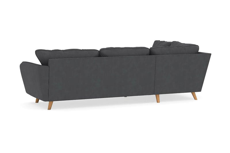 Trend Lyx 4-seters Venstrevendt L-formet Sjeselongsofa i Manchester - Mørk grå - Møbler - Sofaer - Sofaer med sjeselong - 4 seters sofa med divan
