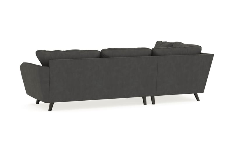 Trend Lyx 4-seters Venstrevendt L-formet Sjeselongsofa i Manchester - Mørk grå - Møbler - Sofaer - Sofaer med sjeselong - 4 seters sofa med divan
