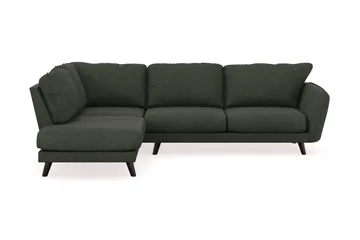 Trend Lyx 4-seters Venstrevendt L-formet Sjeselongsofa i Manchester - Mørkegrønn - Møbler - Sofaer - Sofaer med sjeselong - 4 seters sofa med divan