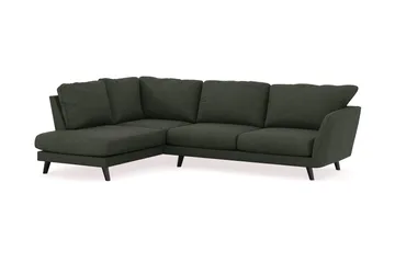 Trend Lyx 4-seters Venstrevendt L-formet Sjeselongsofa i Manchester - Mørkegrønn - Møbler - Sofaer - Sofaer med sjeselong - 4 seters sofa med divan